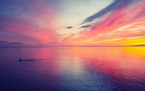 Enthralling View Of Pink Sunset Wallpaper