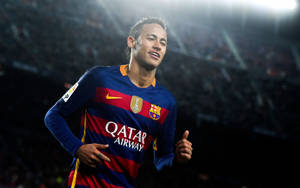 Enthusiastic Neymar In Fc Barca Wallpaper