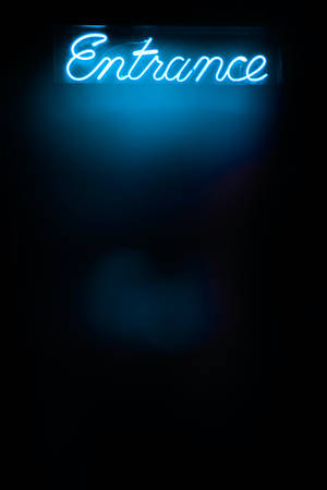 Entrance Sign In Neon Blue Iphone Wallpaper