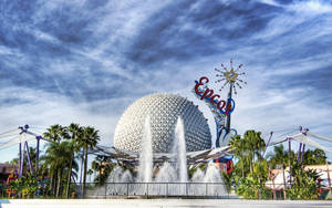 Epcot Structure With Fountain Wallpaper