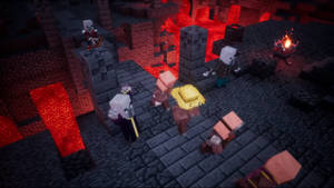 Epic Battle In Minecraft Dungeons Wallpaper