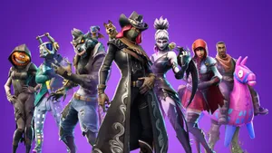 Epic Fortnite In Purple Wallpaper