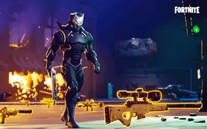 Epic Fortnite Walking Black Wallpaper
