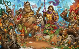 Epic Hearthstone Battle On Desktop Wallpaper