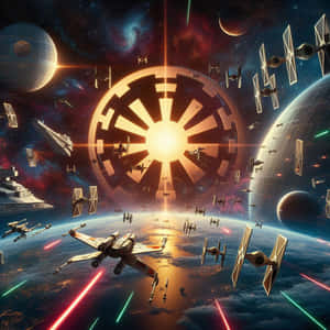 Epic Star Wars Space Battle Wallpaper