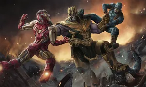 Epic Superhero Battle Artwork Wallpaper