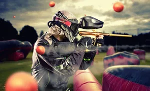Epic Time Stopped Paintball Player Wallpaper