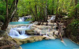 Erawan Waterfall Hd Wallpaper