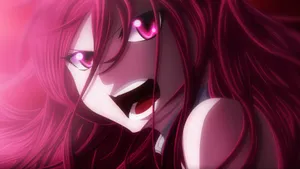 Erza Scarlet About To Slice Open Her Opponents Wallpaper