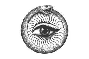 Esoteric Ouroboros And Eye Wallpaper