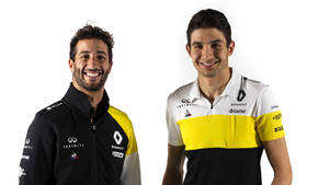 Esteban Ocon And Daniel Ricciardo In High Spirits Wallpaper