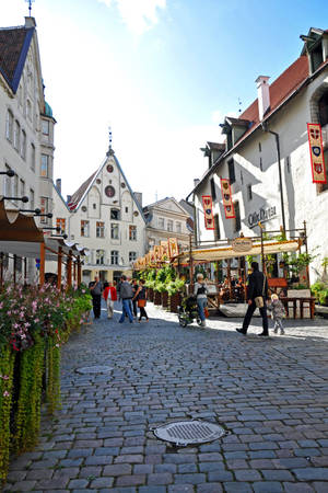 Estonia Street Of Old Tallinn Wallpaper