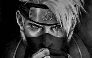 Etched Bw Cool Kakashi Art Wallpaper