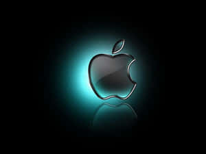 Etched Cool Mac Logo Teal Light Wallpaper