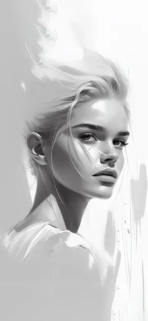 Ethereal Beauty Sketch Wallpaper