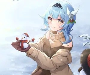 Eula And Snowman Wallpaper