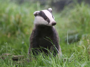 European Badgerin Grassland.jpg Wallpaper