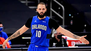 Evan Fournier Orlando Magic Vs. Toronto Raptors Wallpaper