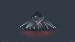 Evangelion 4k Ramiel Over City Wallpaper
