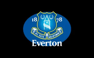 Everton F.c Blue Logo In Black Wallpaper