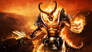 Evil Giant Monster Flaming Wallpaper