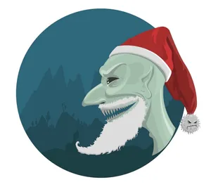 Evil Monster In Santa’s Hat Wallpaper
