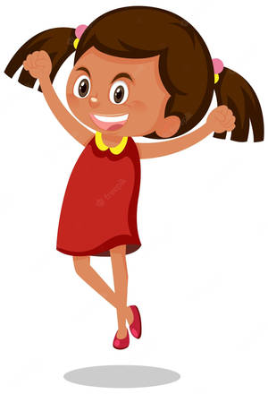 Excited Child With Hands Raised Wallpaper
