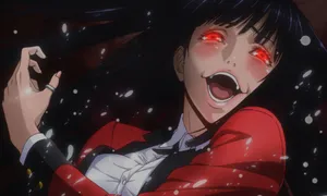 Exhilarated Yumeko Jabami In Kakegurui Wallpaper