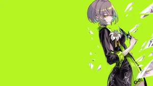 Experience A Refreshing High-quality Green Anime Wallpaper Wallpaper