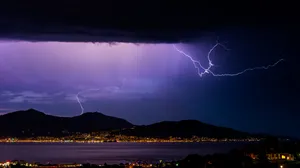 Experience Electrifying Energy With Blue Lightning Wallpaper