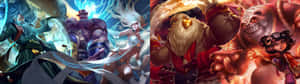 Experience League Of Legends In Its Fullest Extent With Dual Screen Gameplay. Wallpaper