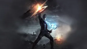 Experience The Superhero Power Of Captain America's Shield On Your Desktop Wallpaper
