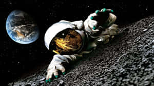 Explore Beyond In An Astronaut Spacesuit Wallpaper