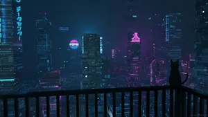Explore The Neon-lit Night City Wallpaper