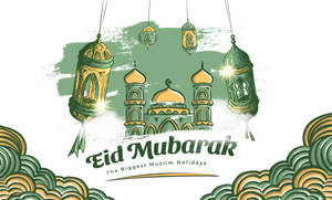 Exquisite Celebration Of Eid Mubarak Wallpaper
