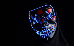 Face With Glowing Stitch Effect Wallpaper