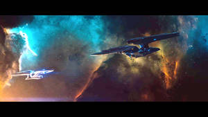 Faceoff Of Star Trek Ships Wallpaper
