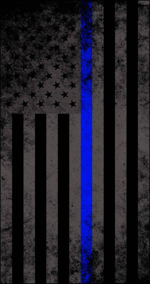 Faded American Thin Blue Line Mobile Wallpaper