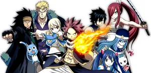 Fairy Tail Natsu With Friends Wallpaper