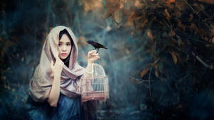 Fairy Tale Hijab Girl Wallpaper