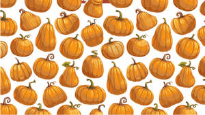 Fall Aesthetic Pumpkins Drawing Wallpaper