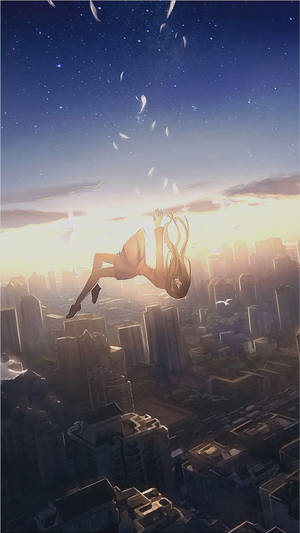 Falling Anime Girl Iphone Wallpaper
