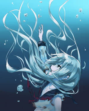 Falling Sad Anime Girl Wallpaper