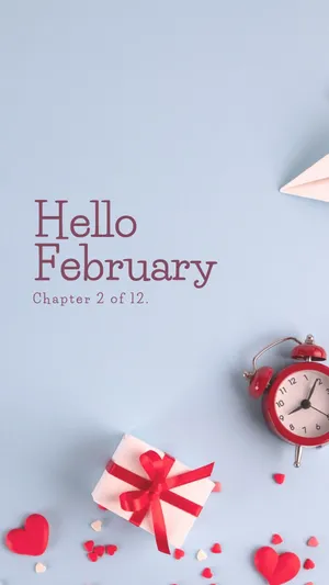 Falling Snowflakes And Crystal Hearts In February Iphone Wallpaper Wallpaper