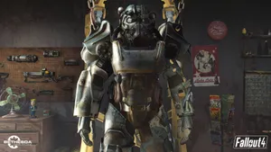 Fallout 4 Standing Chained Power Armor Wallpaper