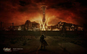 Fallout New Vegas Courier At City Wallpaper