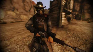 Fallout New Vegas Courier Cowboy Gun Wallpaper