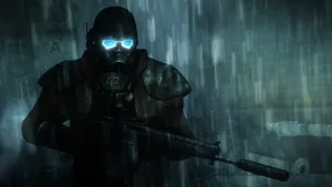Fallout New Vegas Courier In Rain Wallpaper