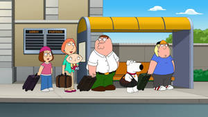 Family Guy In Bus Stop Wallpaper