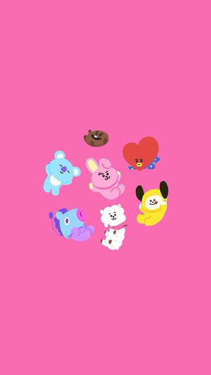 Fan Art Bt21 In Pink Wallpaper